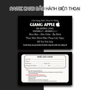 Name Card Bảo Hành Điện Thoại – Mẫu Danh Thiếp Kèm Phiếu Bảo Hành Chuyên Nghiệp Cho Cửa Hàng Sửa Chữa