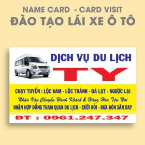 500 Name Card Dịch Vụ Du Lịch TY | Mẫu Danh Thiếp Xe Hợp Đồng Du Lịch – Đưa Rước Linh Hoạt