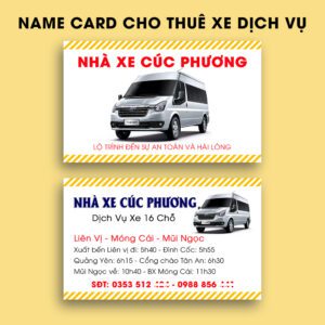 500 Name Card Xe Dịch Vụ 16 Chỗ | Mẫu Danh Thiếp Chuyên Nghiệp, Uy Tín