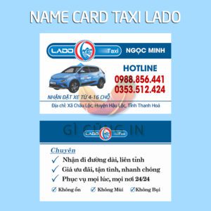 500 Card Visit Taxi LADO – Mẫu Name Card Chuyên Nghiệp Cho Tài Xế Dịch Vụ