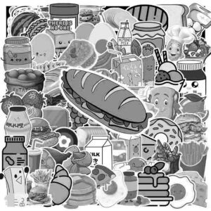 Sticker Bo Banh Mi Trang Den 4