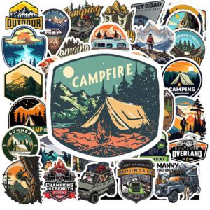 Bộ 50 Sticker Camping – Tinh Thần Phiêu Lưu Ngay Trong Tầm Tay!