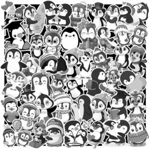 Sticker Chim Canh Cut Trang Den 1
