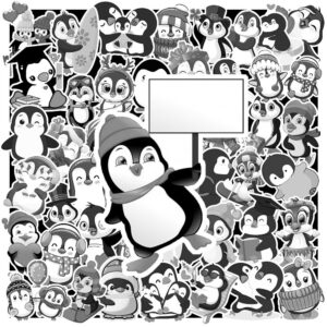 Sticker Chim Canh Cut Trang Den 2