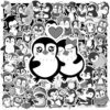 Sticker Chim Canh Cut Trang Den 3