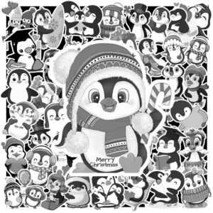 Sticker Chim Canh Cut Trang Den 4