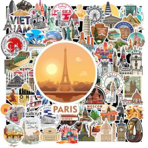 Bộ 100 Sticker Địa Danh Thế Giới – Cùng Nhau Dán Cả Thế Giới