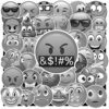 Bộ 50 Sticker Emoji Trắng Đen – Cảm Xúc Cực Đỉnh, Phong Cách Tối Giản! Sticker Emoji Trang Den 1