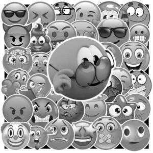 Sticker Emoji Trang Den 2