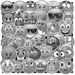 Sticker Emoji Trang Den 3