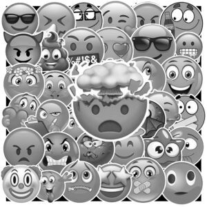Sticker Emoji Trang Den 4