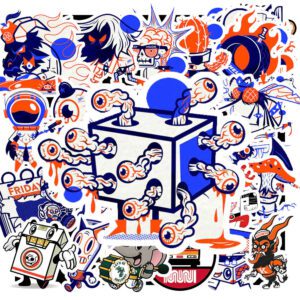 Bộ 40 Sticker Graffiti Xanh Cam – Đậm Chất Đường Phố, Cá Tính Bùng Nổ!