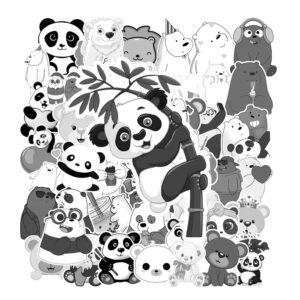 Sticker Hinh Gau Trang Den 3
