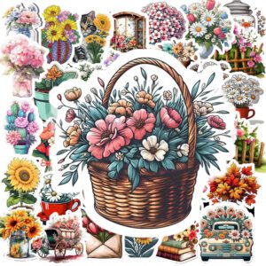 Bộ 50 Sticker Hoa Cỏ – Nhẹ Nhàng, Tươi Mát, Dễ Thương Tột Đỉnh Sticker Hoa Co 1