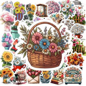 Bộ 50 Sticker Hoa Cỏ – Nhẹ Nhàng, Tươi Mát, Dễ Thương Tột Đỉnh Sticker Hoa Co 2