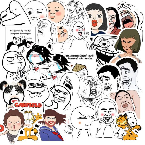 Bộ 50 Sticker Icon Hài Hước – Cười Bể Bụng, Dán Là Gây Sốt!