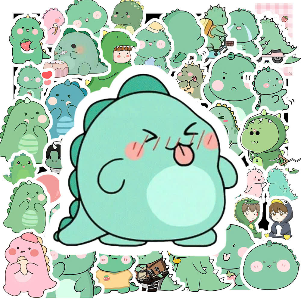 Sticker Khủng Long Xanh (1) Sticker Khung Long Xanh 1