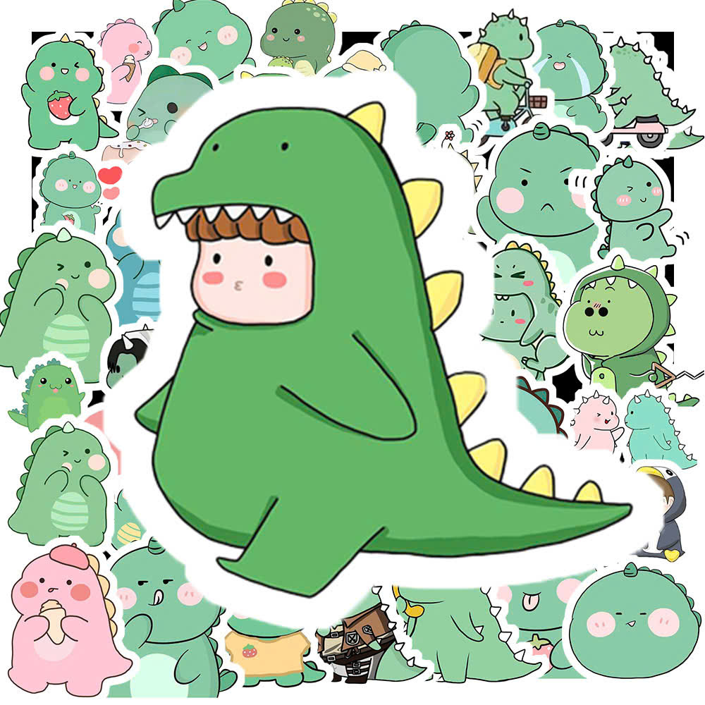 Sticker Khủng Long Xanh (2) Sticker Khung Long Xanh 2
