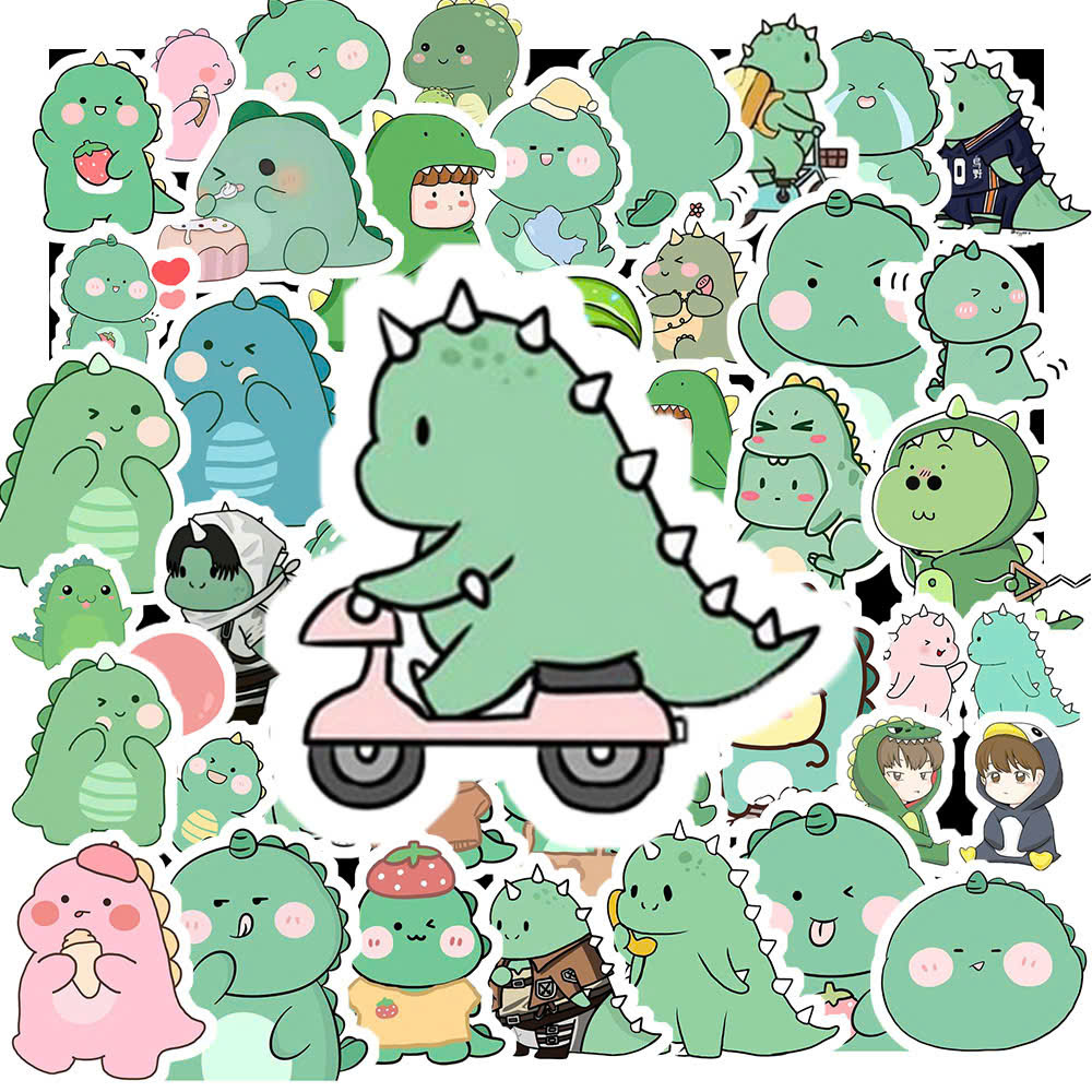 Sticker Khủng Long Xanh (3) Sticker Khung Long Xanh 3