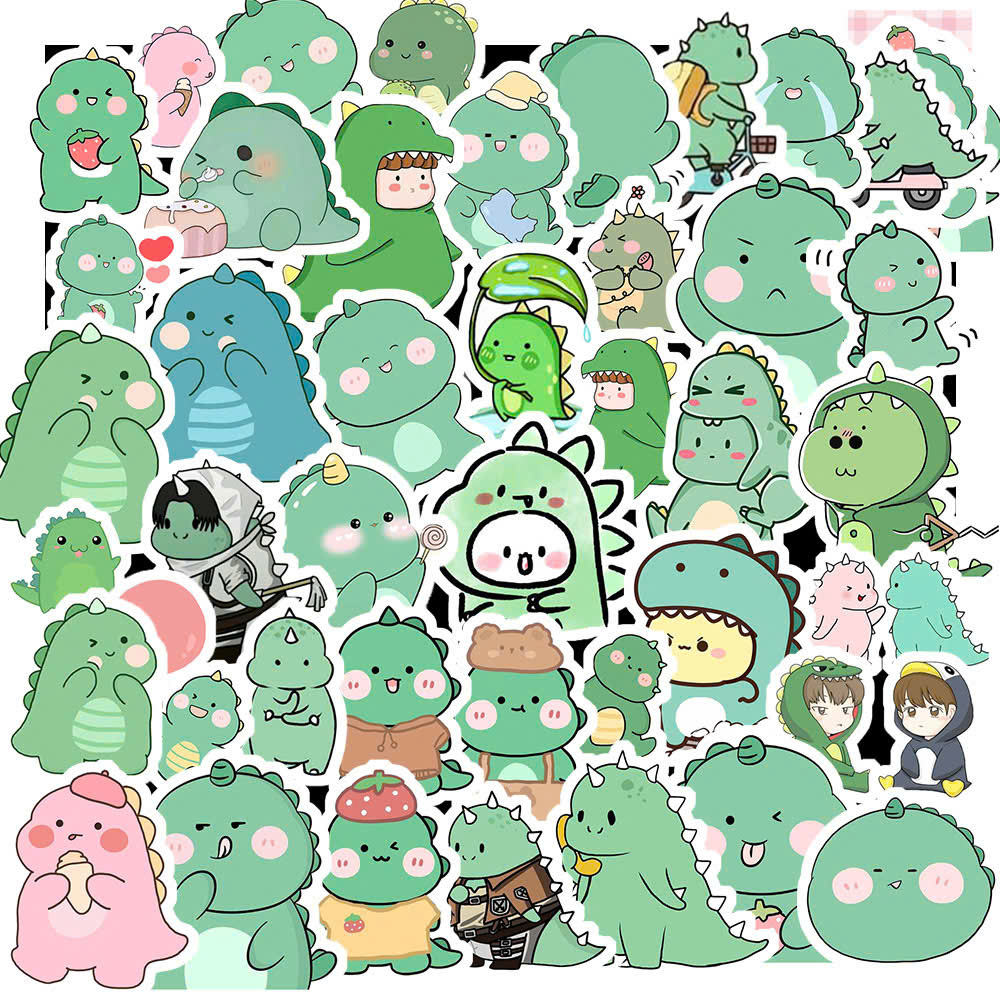 Sticker Khủng Long Xanh (4) Sticker Khung Long Xanh 4