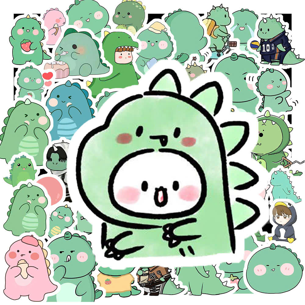 Sticker Khủng Long Xanh (5) Sticker Khung Long Xanh 5