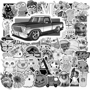 Sticker Mau Den Trang – Cuc Ngau Toi Gian Phong Cach Retro 4