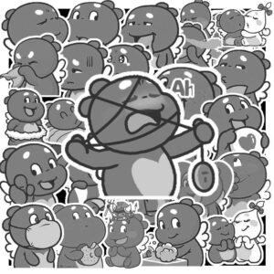 Sticker Qoobee Trang Den 4