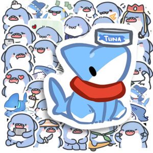 Bộ 50 Sticker Small Shark Cute Emoji – Cá Mập Bé Biểu Cảm Cực Đáng Yêu Đốn Tim Mọi Lứa Tuổi Sticker Small Shark Cute Emoji 1