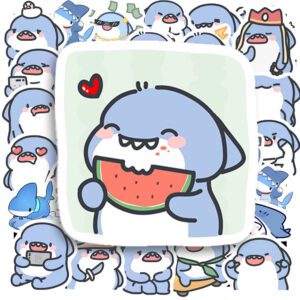 Bộ 50 Sticker Small Shark Cute Emoji – Cá Mập Bé Biểu Cảm Cực Đáng Yêu Đốn Tim Mọi Lứa Tuổi Sticker Small Shark Cute Emoji 3