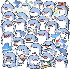 Bộ 50 Sticker Small Shark Cute Emoji – Cá Mập Bé Biểu Cảm Cực Đáng Yêu Đốn Tim Mọi Lứa Tuổi Sticker Small Shark Cute Emoji 6