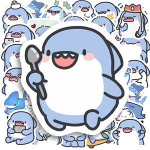 Bộ 50 Sticker Small Shark Cute Emoji – Cá Mập Bé Biểu Cảm Cực Đáng Yêu Đốn Tim Mọi Lứa Tuổi Sticker Small Shark Cute Emoji 9
