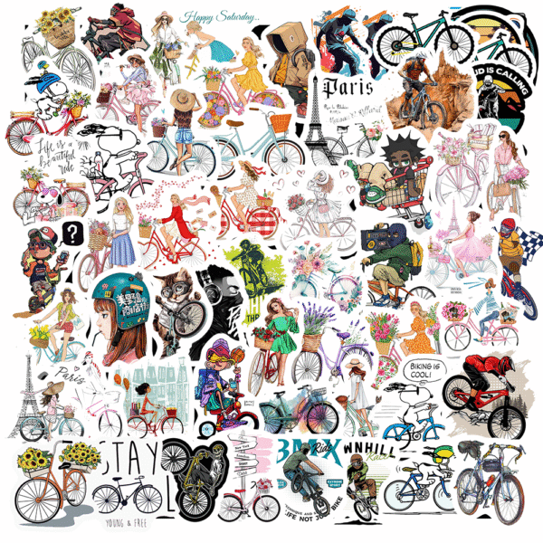 Bộ 100 Sticker Xe Đạp – Đam Mê Chuyển Động Trên Từng Cung Đường