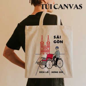 Túi Vải Canvas Sài Gòn – Xích Lô Hóng Gió, Đậm Chất Đô Thị Xưa