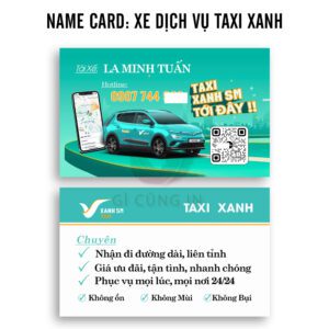 500 Card Visit Taxi Xanh SM – Tạo Dấu Ấn Chuyên Nghiệp Cho Tài Xế Xe Xanh