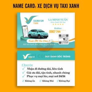 500 Card Visit Taxi Xanh SM – Mẫu Chuẩn Dịch Vụ Taxi Xanh Tại Việt Nam