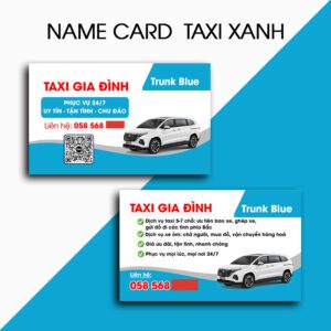 500 Name Card Taxi Gia Đình – Trunk Blue | Mẫu Danh Thiếp Xe Dịch Vụ 5-7 Chỗ Chuyên Nghiệp