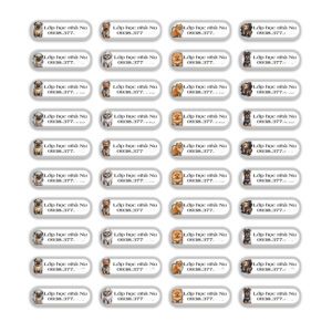 150 Sticker Tên Hình Chó Dễ Thương – Dành Cho Lớp Học, Nhóm Bé, Dán Đồ Dùng Tránh Thất Lạc