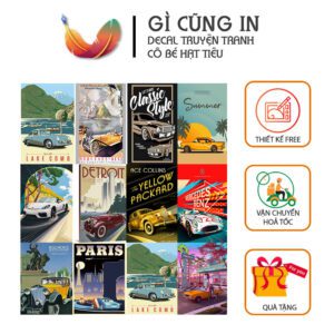 Bộ 50 Poster Xe Hơi Vintage – Cảm Hứng Cổ Điển Đầy Cá Tính