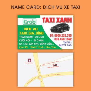 500 Name Card Taxi – Mẫu Danh Thiếp Taxi Gia Đình Taxi Xanh Ấn Tượng