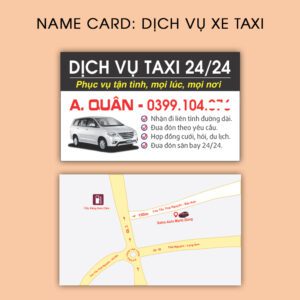 500 Name Card Taxi 24/24 – Mẫu Card Visit Dành Cho Tài Xế Xe Dịch Vụ