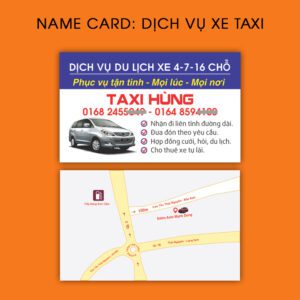 500 Name Card Taxi Du Lịch 4–7–16 Chỗ – Phục Vụ Tận Tình, Mọi Lúc, Mọi Nơi