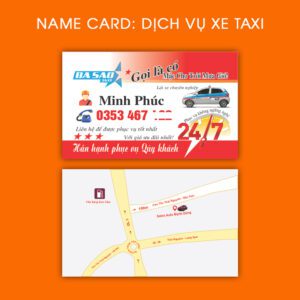 500 Name Card Taxi 24/7 – Gọi Là Có, Mặc Cho Trời Mưa Gió