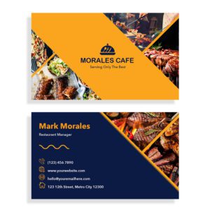 500 Name Card Nhà Hàng Morales Cafe – Mẫu Danh Thiếp Quán Ăn Hiện Đại, Sang Trọng