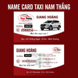 500 Card Visit Taxi Nam Thắng – Danh Thiếp Chuyên Nghiệp Cho Tài Xế Dịch Vụ