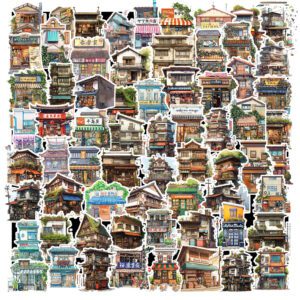Bộ 100 Sticker Nhà Nhật Bản – Mang Cả Phố Cổ Kyoto Về Bàn Làm Việc!