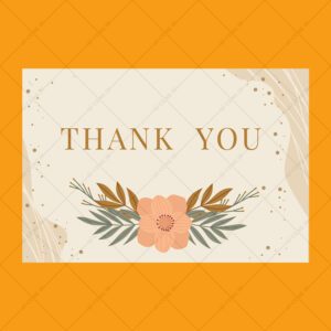 500 Name Card Cảm Ơn Hoa Cam Tối Giản | Mẫu Thiệp Thank You Sang Trọng – Tinh Tế