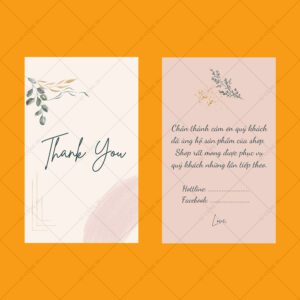 500 Name Card Cảm Ơn Thiết Kế Lá Eucalyptus | Mẫu Thiệp Cảm Ơn Tinh Tế Cho Shop Online