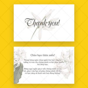 500 Name Card Cảm Ơn Hoa Trắng – Mẫu Thiệp Thank You Nhẹ Nhàng & Tinh Tế Cho Shop Online