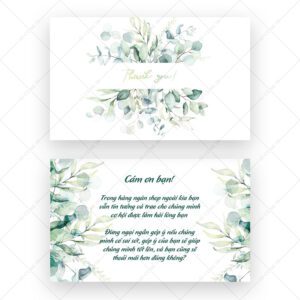 500 Name Card Cảm Ơn – Thiết Kế Lá Eucalyptus Nhẹ Nhàng & Tinh Tế