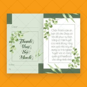 500 Name Card Cảm Ơn – Mẫu Lá Xanh Tối Giản, Gửi Trọn Tâm Tình Cho Mỗi Đơn Hàng